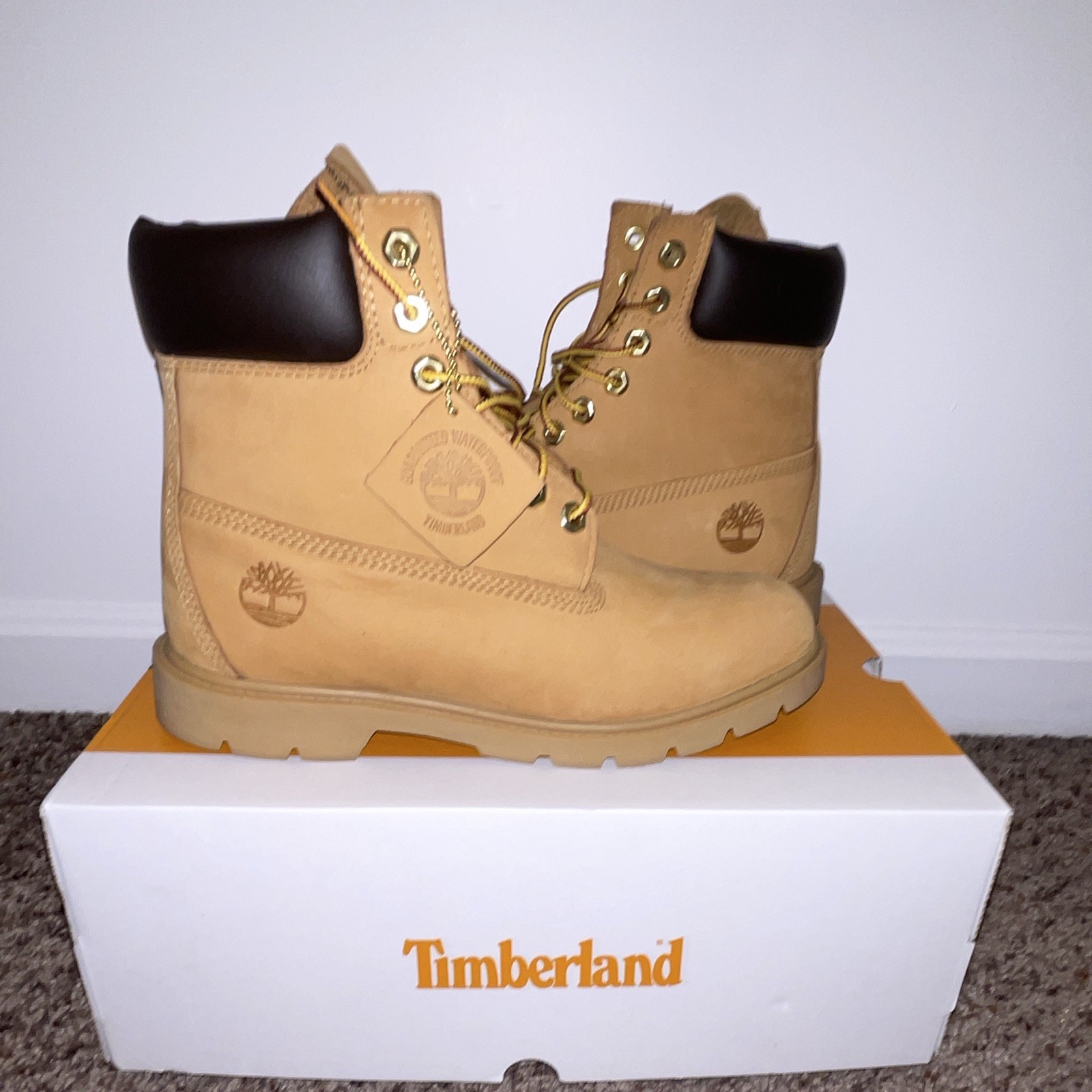 Timberland Men’s 6-Inch Waterproof Lace-Up Work Boots Wheat US 7 M