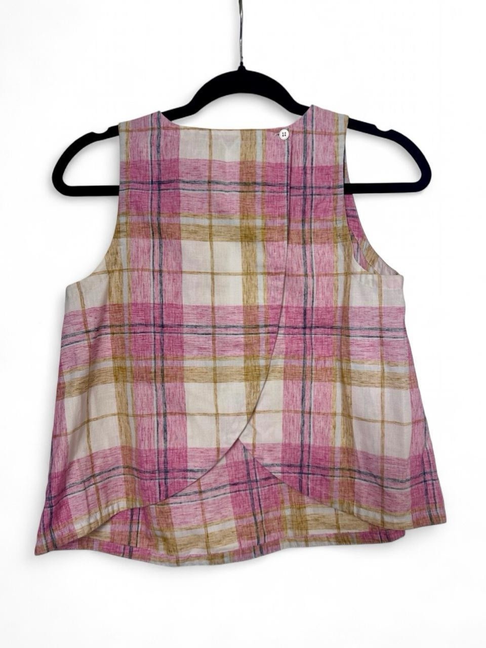 LOFT Beach Women’s XS Plaid Tulip Back Tank Blouse