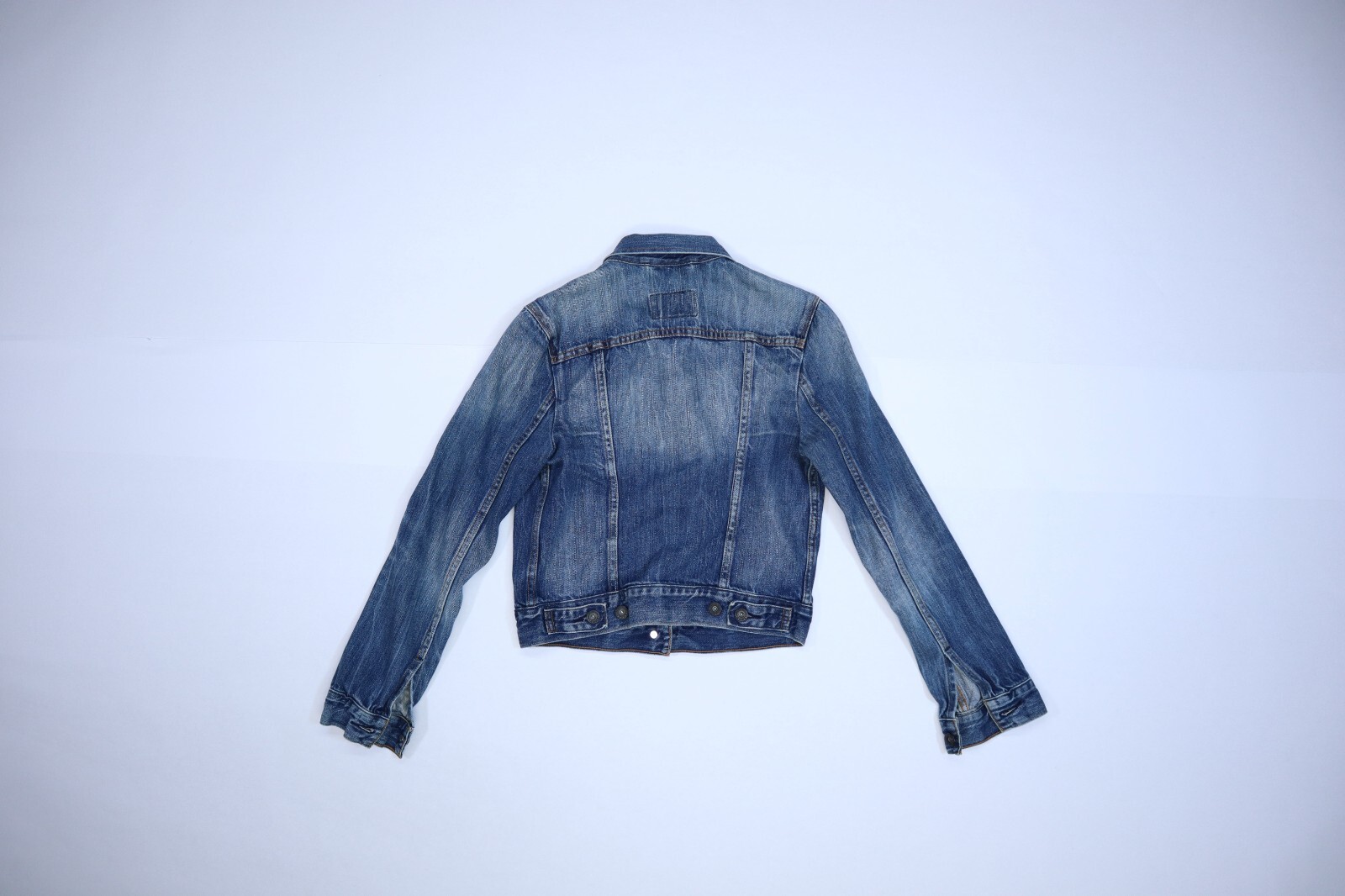 Levis Womens Stone Washed Button Front Blue Denim Trucker Jean Jacket Small