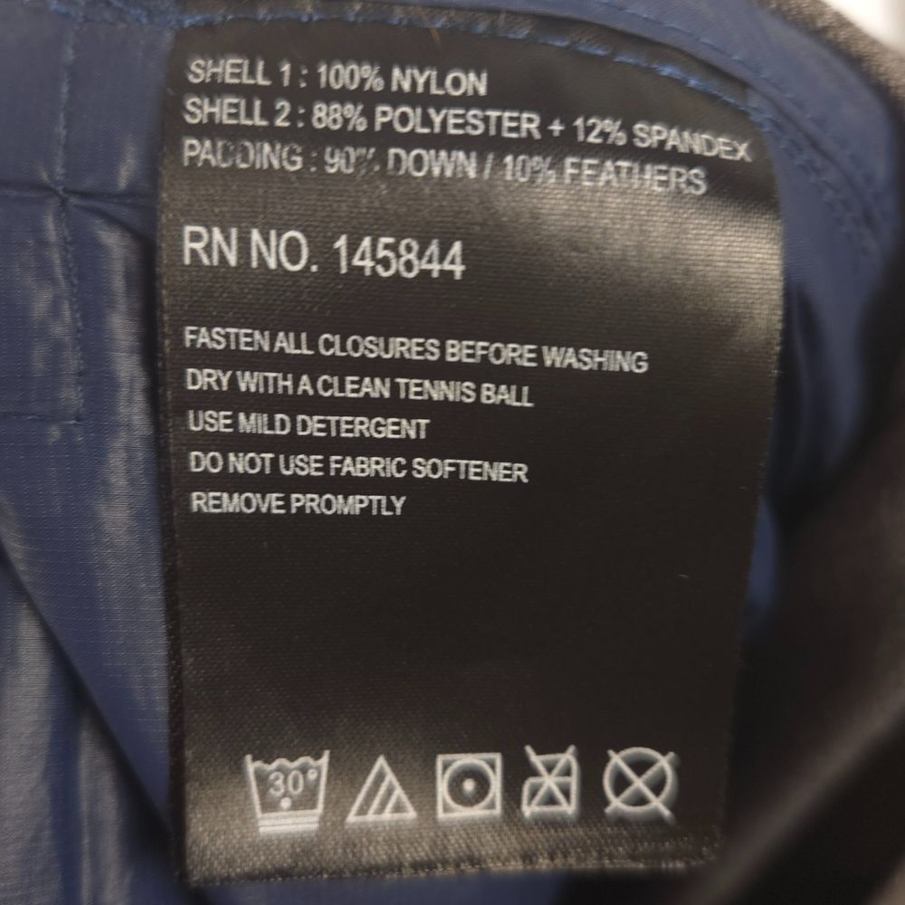 Turbine Men’s Down Quilted Hybrid Jacket Full Zip Performance Gray Blue Medium
