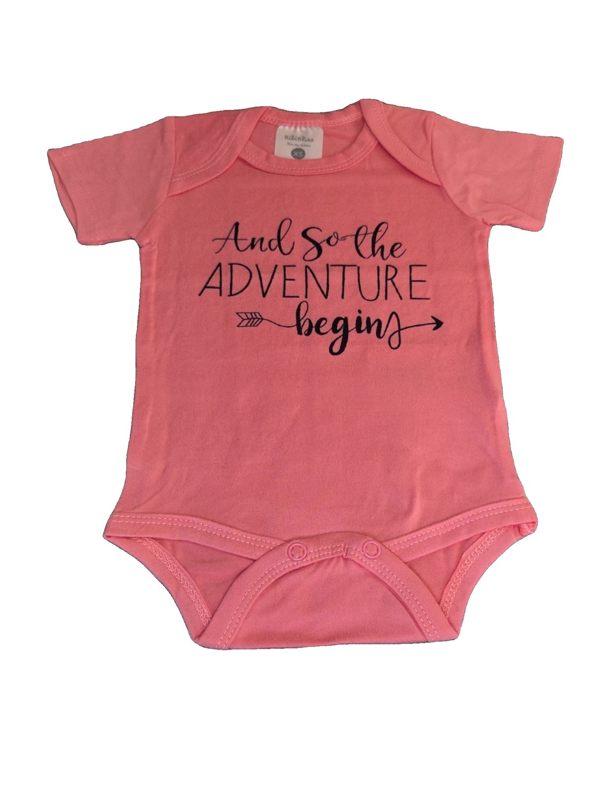 BibiBliss Pink Baby Bodysuit XS 0-3 Months Adventure Print