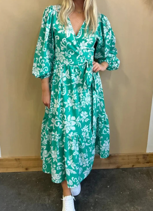 Flying Tomato, Emma Midi Dress, Green, Medium