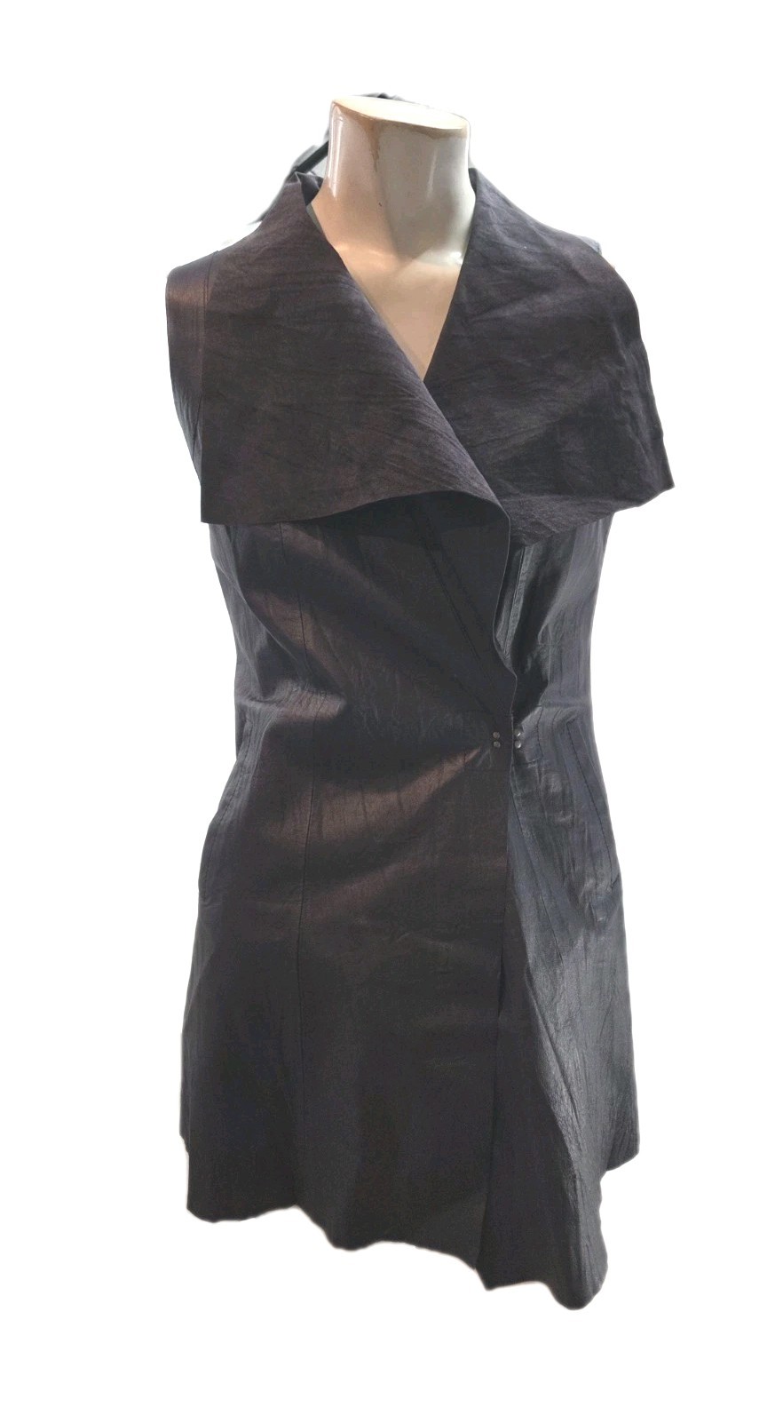 My Tribe Women’s Vest Small Leather Mesh Sleeveless Purple