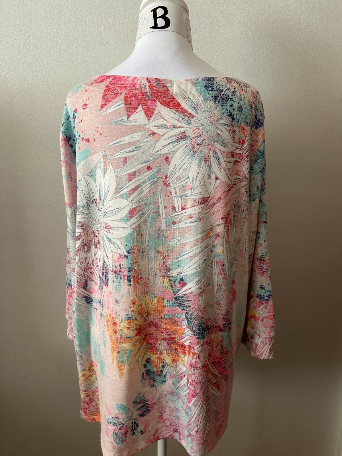Christopher & Banks PETITE, Floral pattern long sleeve blouse, size P/XL