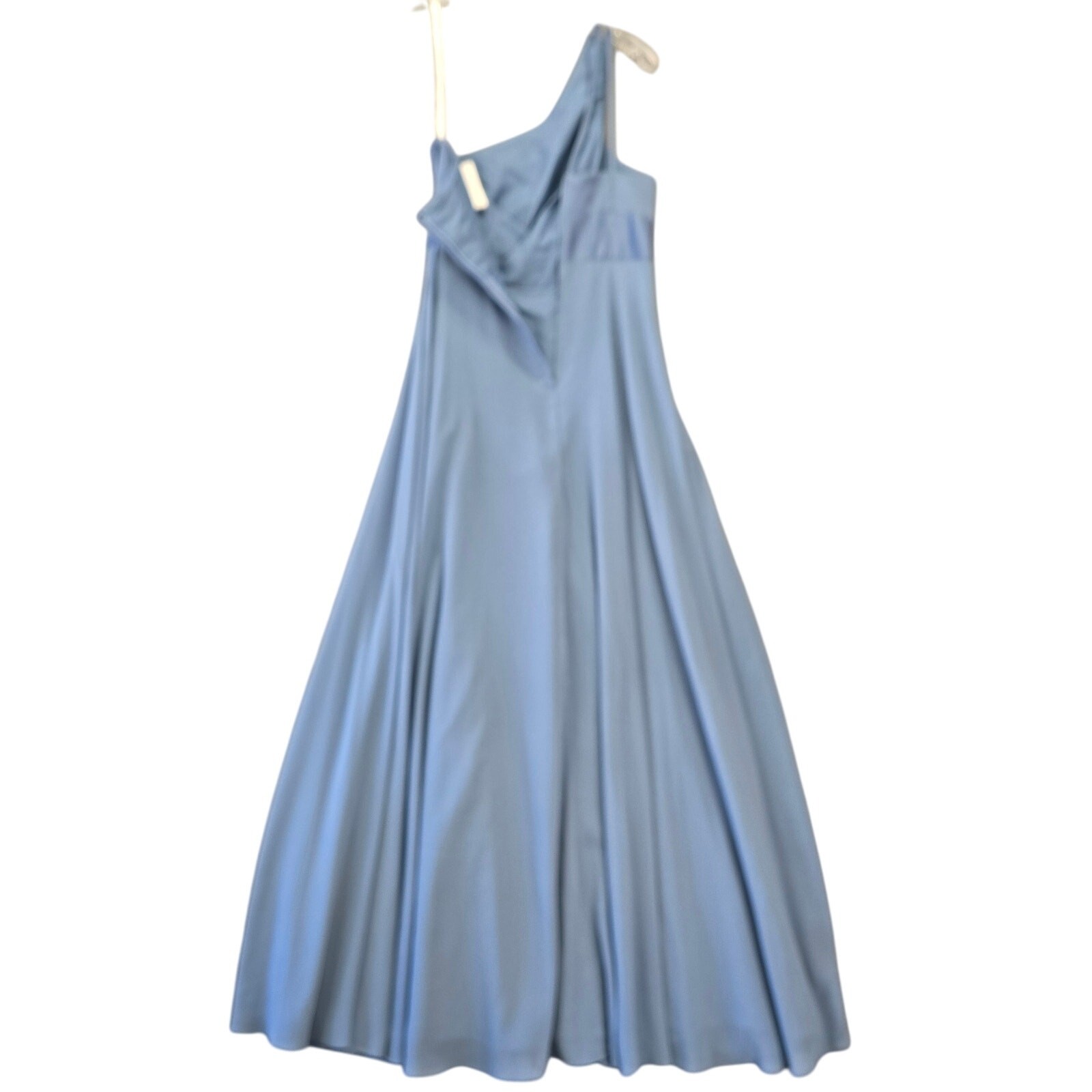 David’s Bridal Blue Formal Maxi Long One Shoulder Gown Zip NEW $149 Women Size 4