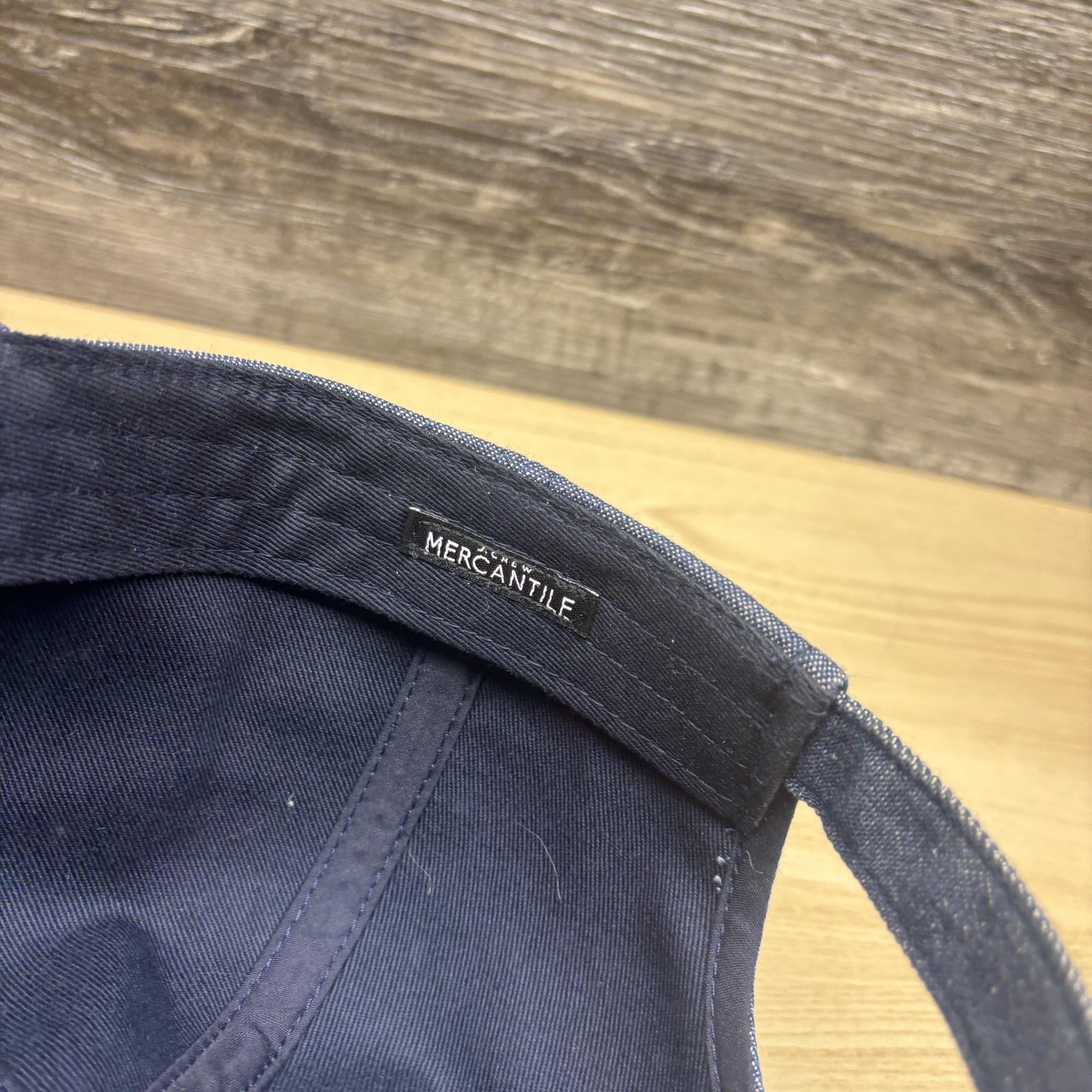 J Crew Mercantile Hat Cap Strap Back Mens One Size Blue Denim Baseball