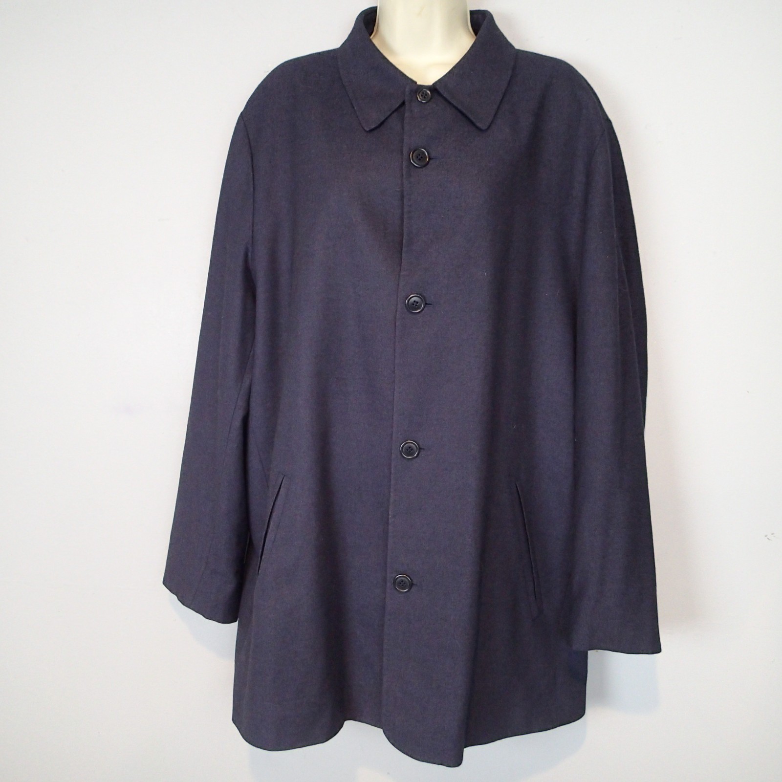 Ermenegildo Zegna Jacket Men Large ? Blue Cashmere Silk Coat Italy Preppy overco