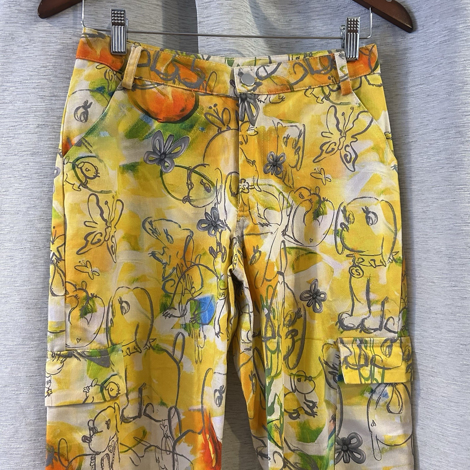 Collina Strada All Over Print Dog Print Pants Size Small