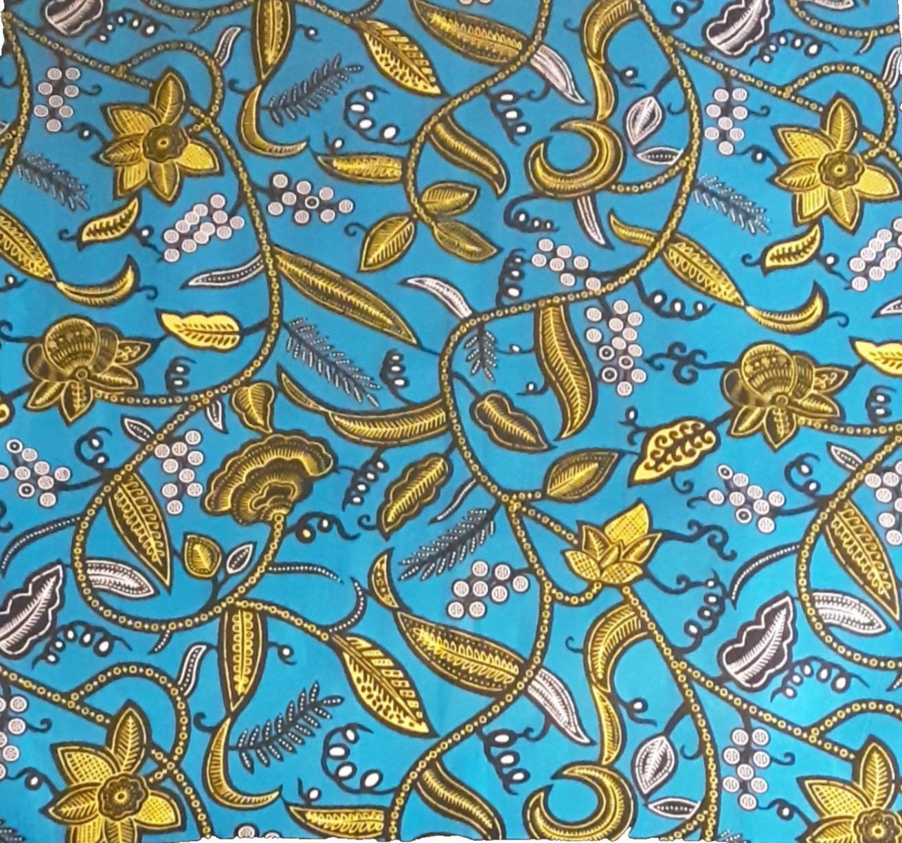 AFRICAN FABRIC BANDANA/HANDKERCHIEF BLUE FLORAL 100%COTTON HANDMADE 22×22″