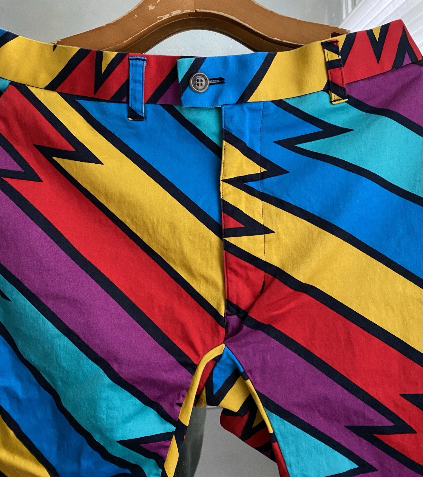 Loudmouth Unisex Multicolor Geometric Shorts Custom Tailored size 31/32 tapered