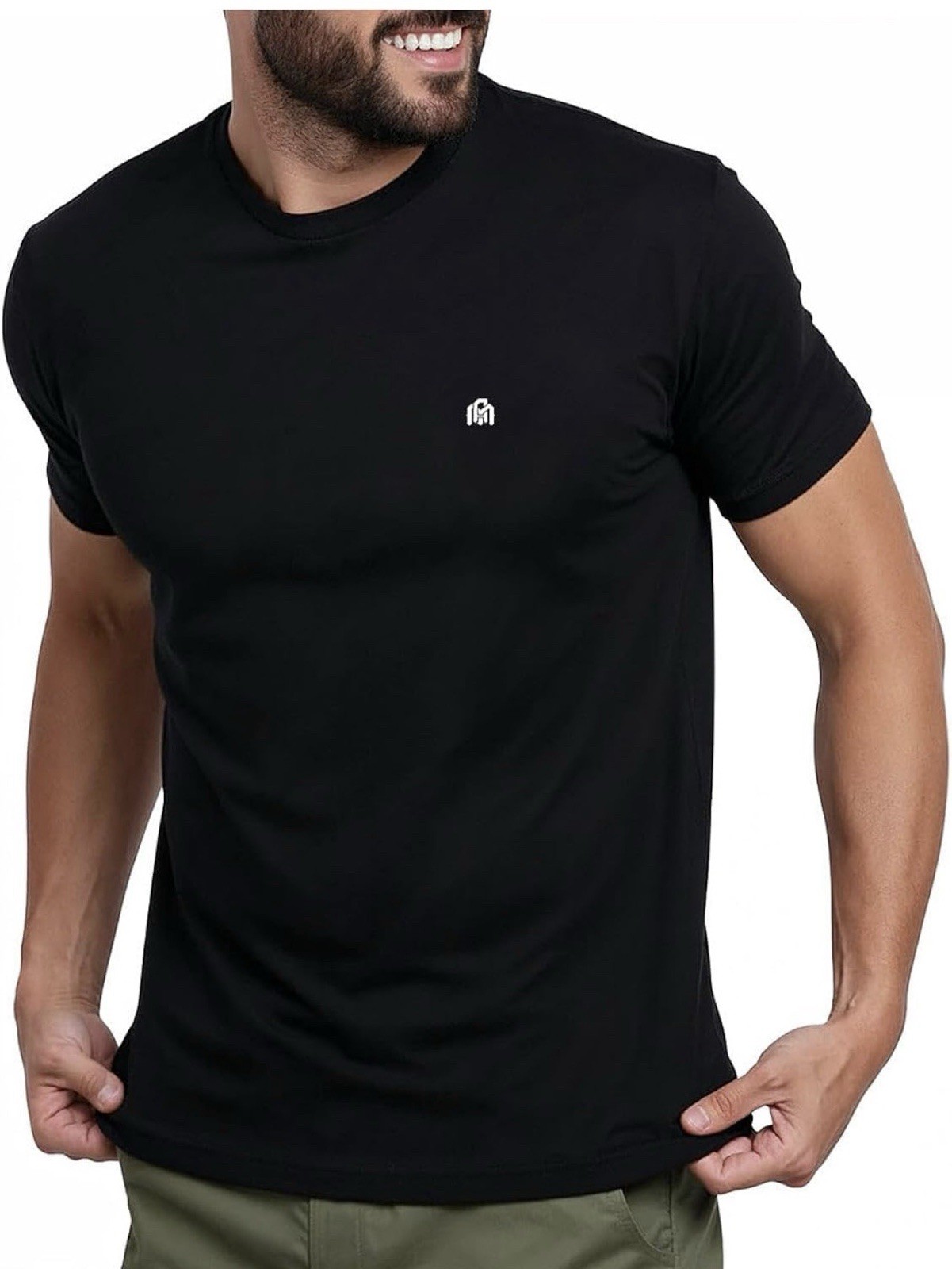 INTO THE AM Men’s Premium Soft Cotton Blend Crew Neck Tee Black Size Large NWOT