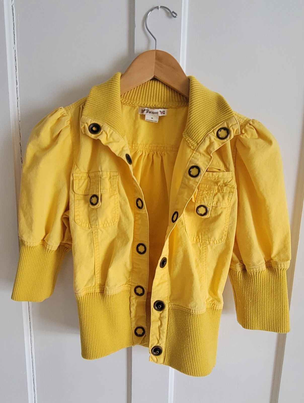 Y2K Women’s Cropped Yellow Bomber Jacket