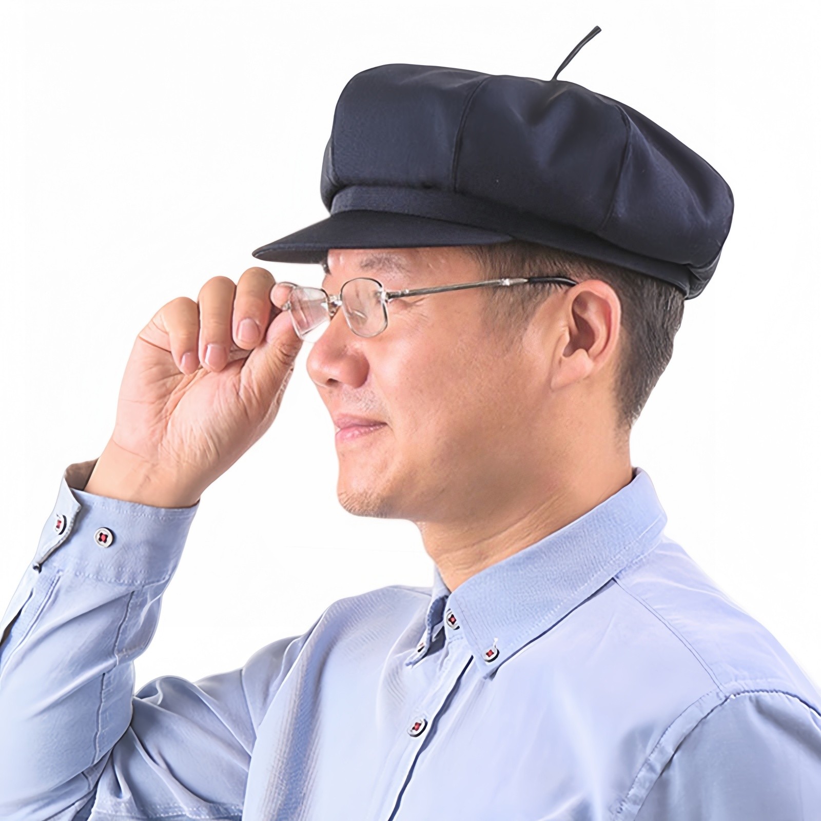 Middle-Age Men’s Lightweight Spring Fall Cap Short Brim Octagonal Beret Hat