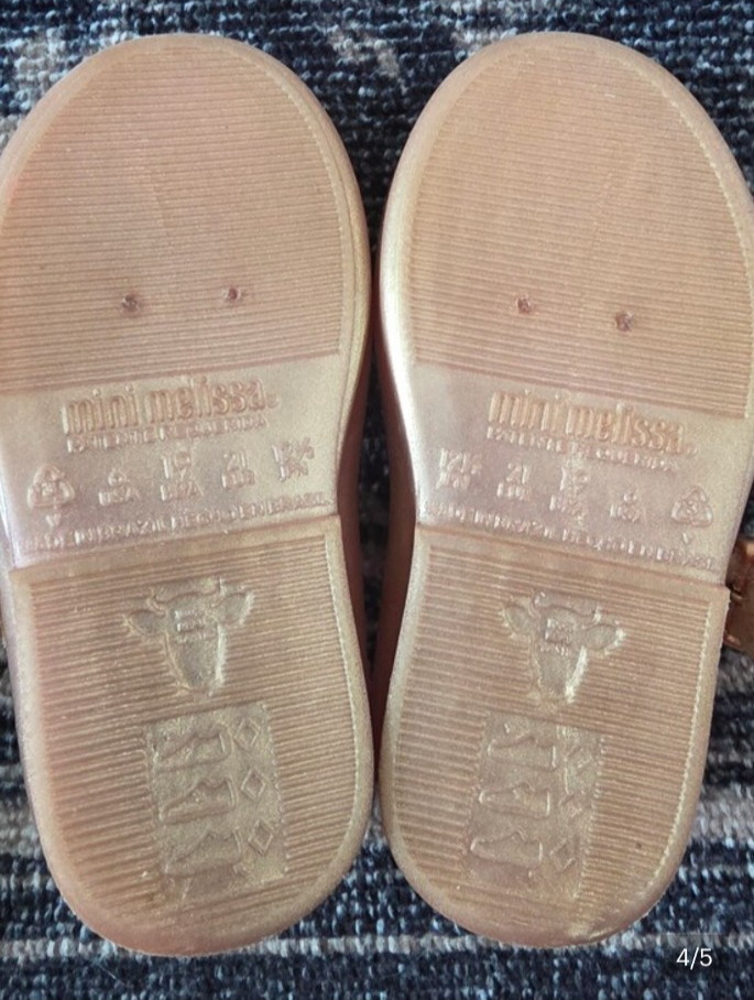 Mini Melissa Rose Gold Metallic Jelly Mary Jane, size Toddler 6
