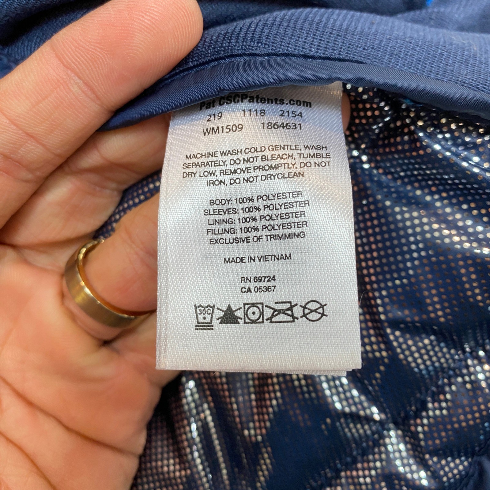 Columbia Puffer Jacket Mens Size Medium Blue Navy Omni-Heat Hybrid WM1509