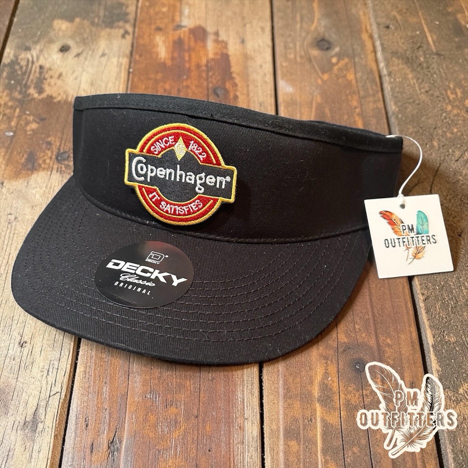 Vintage Retro Copenhagen Small Logo Embroidered Patch Decky High Crown Visor