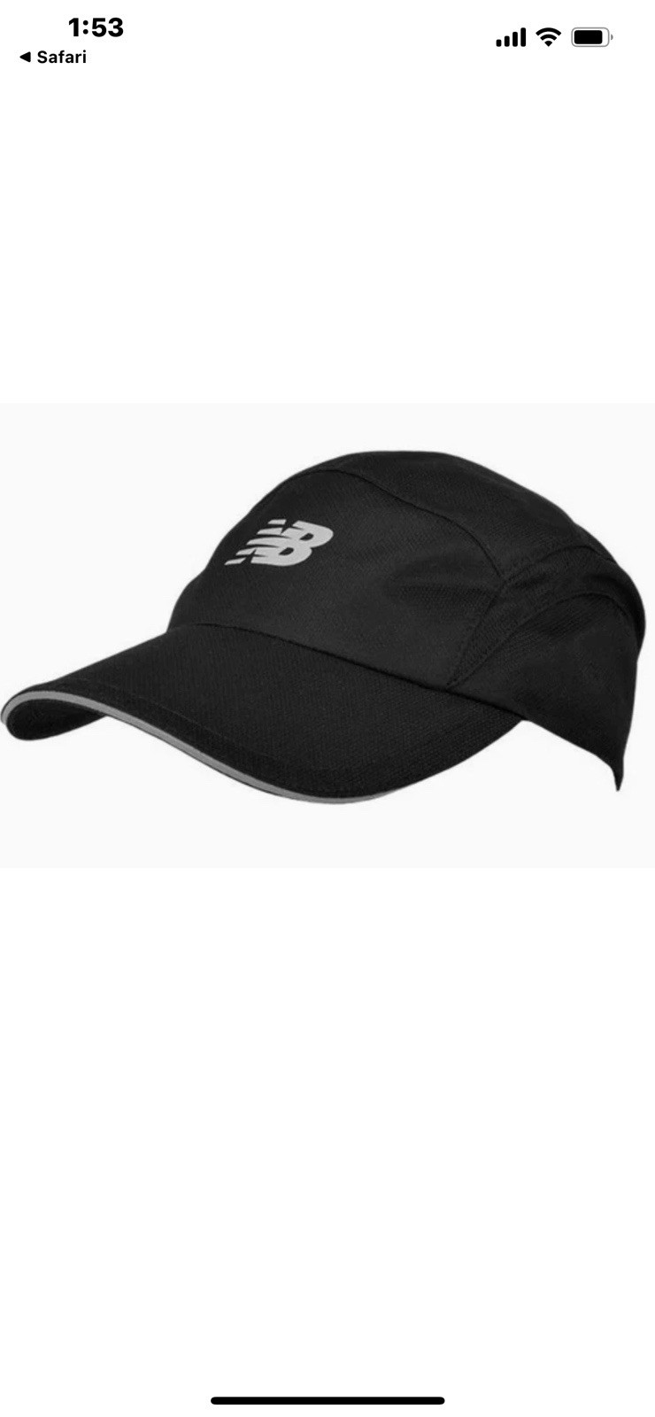 New balance performance moisture Wicking Hat New Black Reflective, Brim ￼