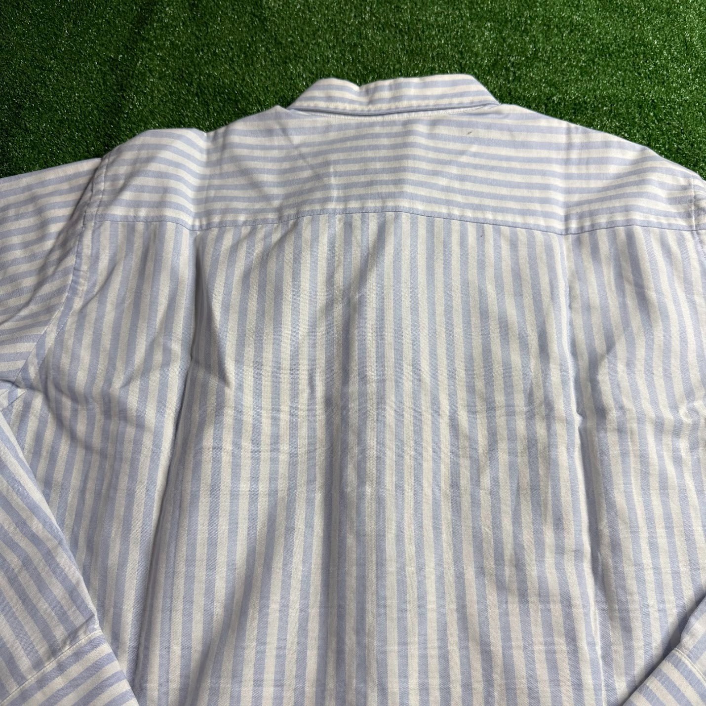 McNeal Long Sleeve Button Down Striped Blue Oxford Tailored Casual Shirt Size 45