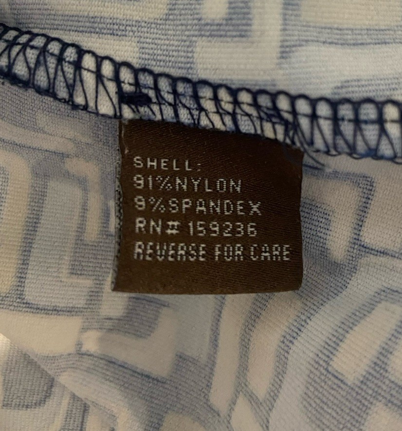 J.McLaughlin 1/4 Zip Shirt Stretch Navy Blue Cream Medium M