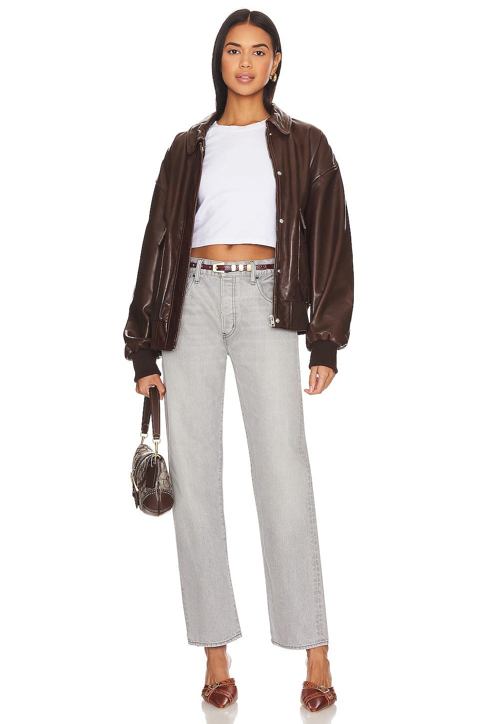 MOUSSY VINTAGE NWT $360 Panaca Straight-Leg Jeans in Light Black 24