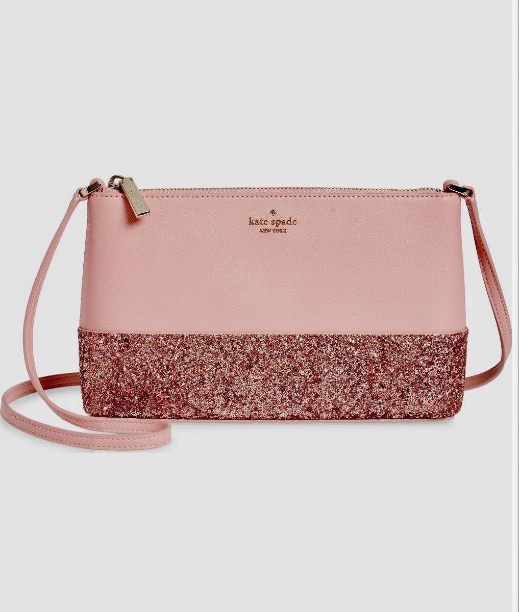 NWT Kate Spade Flash Glitter Crossbody Pink RP $279 Party Wedding Date Night