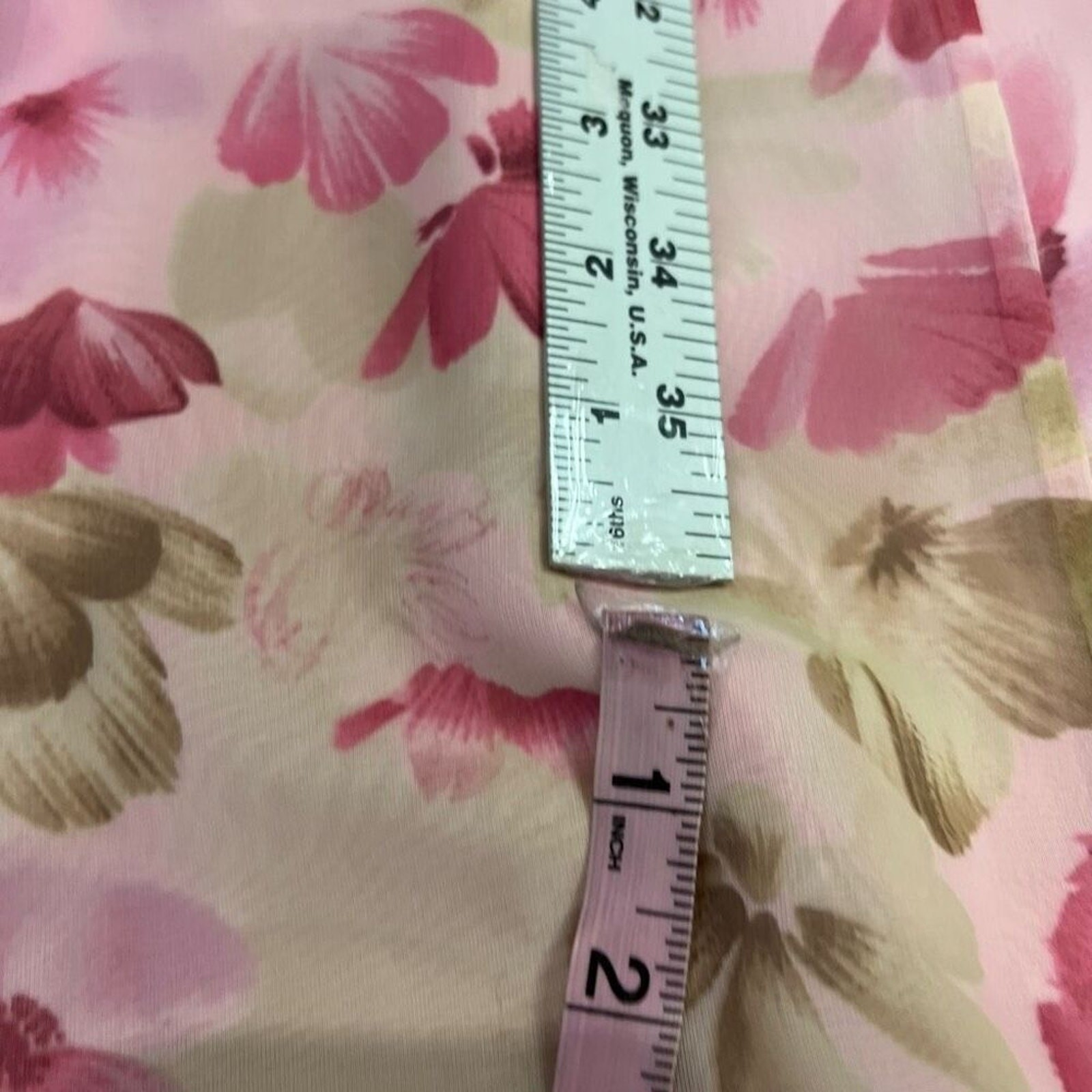 1990’s Pink Floral Mori Lee Prom Evening Gown Neck Strap‎ Formal Spring Valentin