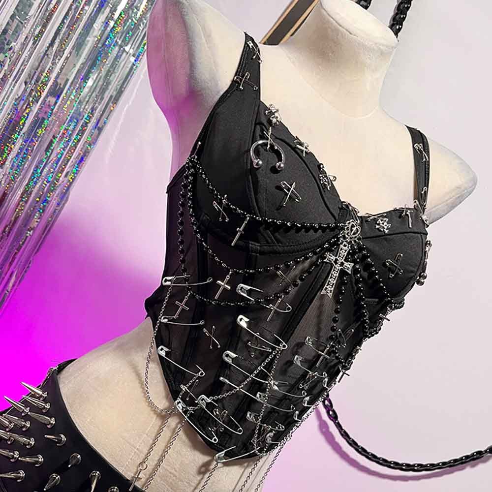 Goth Tops Grunge Punk Mini Rock Clothes Emo Clothing Gothic Tank Y2K Sexy