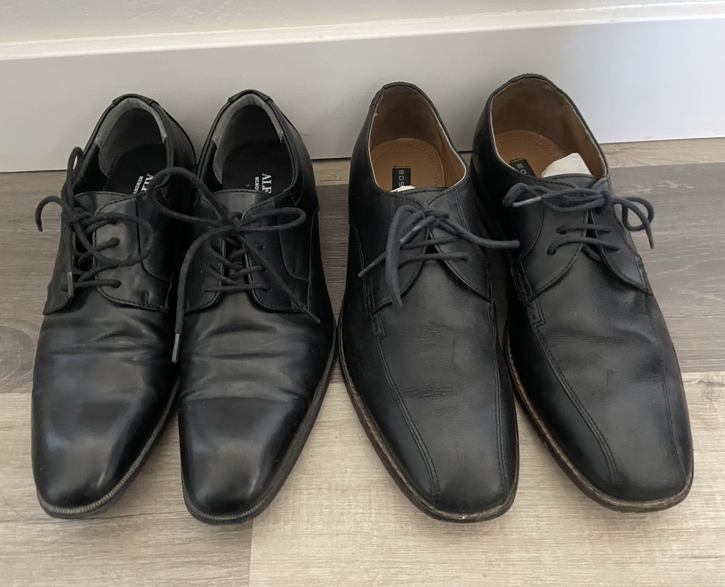 Alfani & Bostonian’s Men’s Black Leather Lace-Up Dress Shoes Round Toe US 8.5