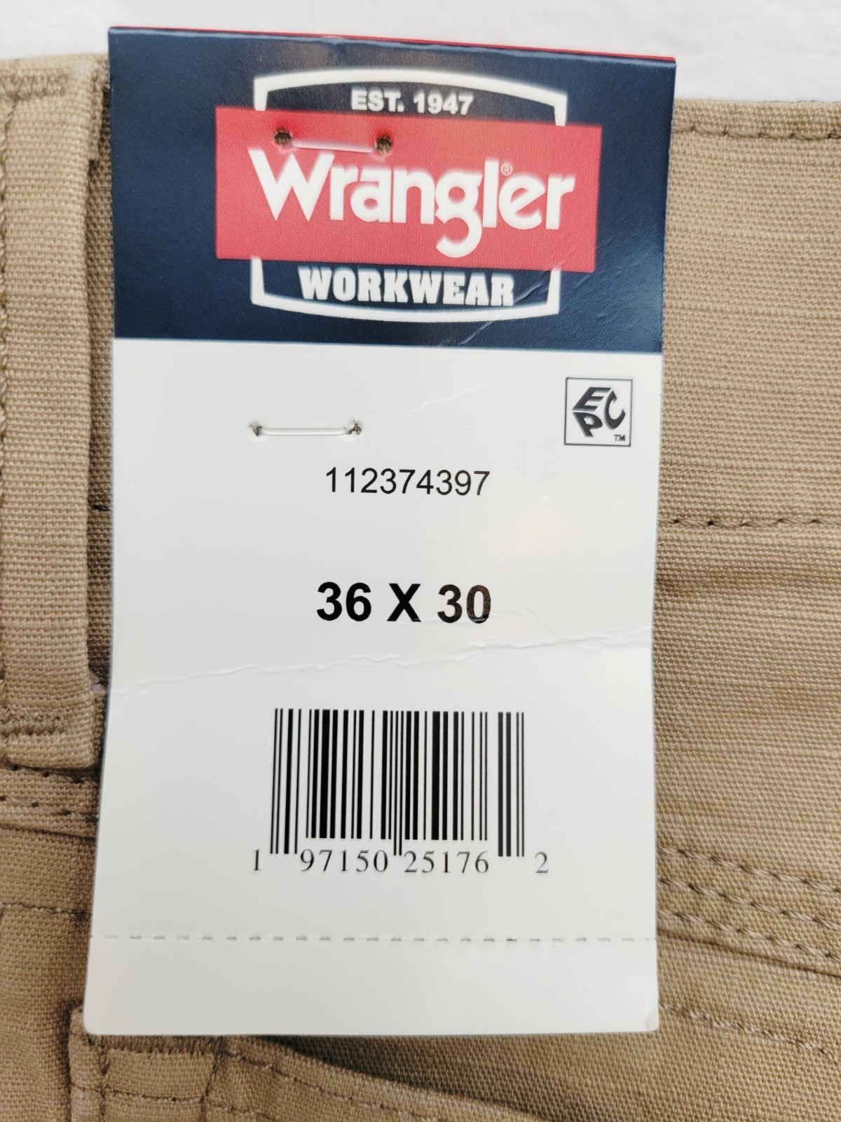 Wrangler Workwear Inspector Ripstop Work Pants Men’s 36×30 Khaki Regular Fit Tan
