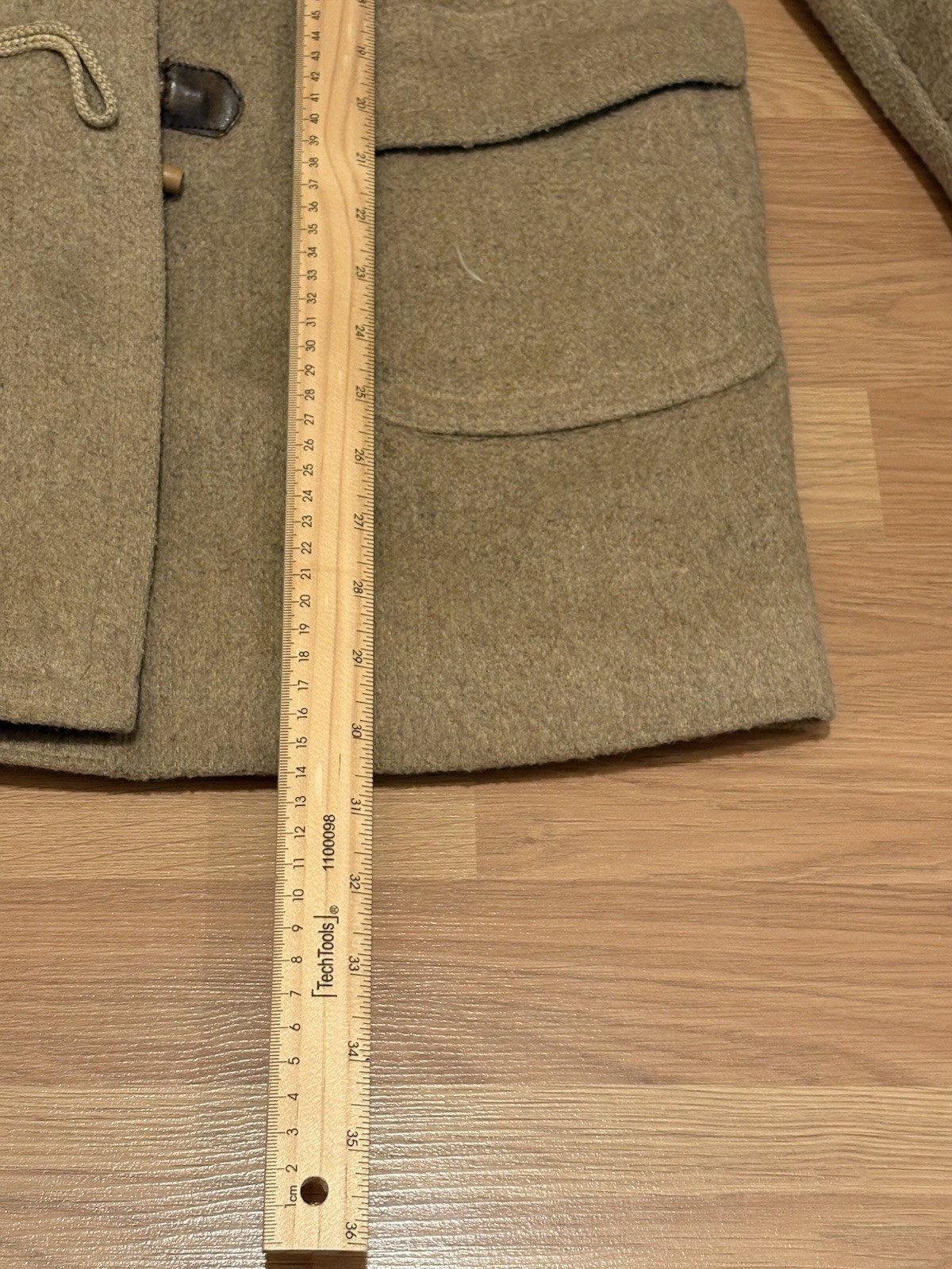Vintage Lodenfrey Grey Wool Toggle Duffle Coat Plaid Lined West Germany Flaw