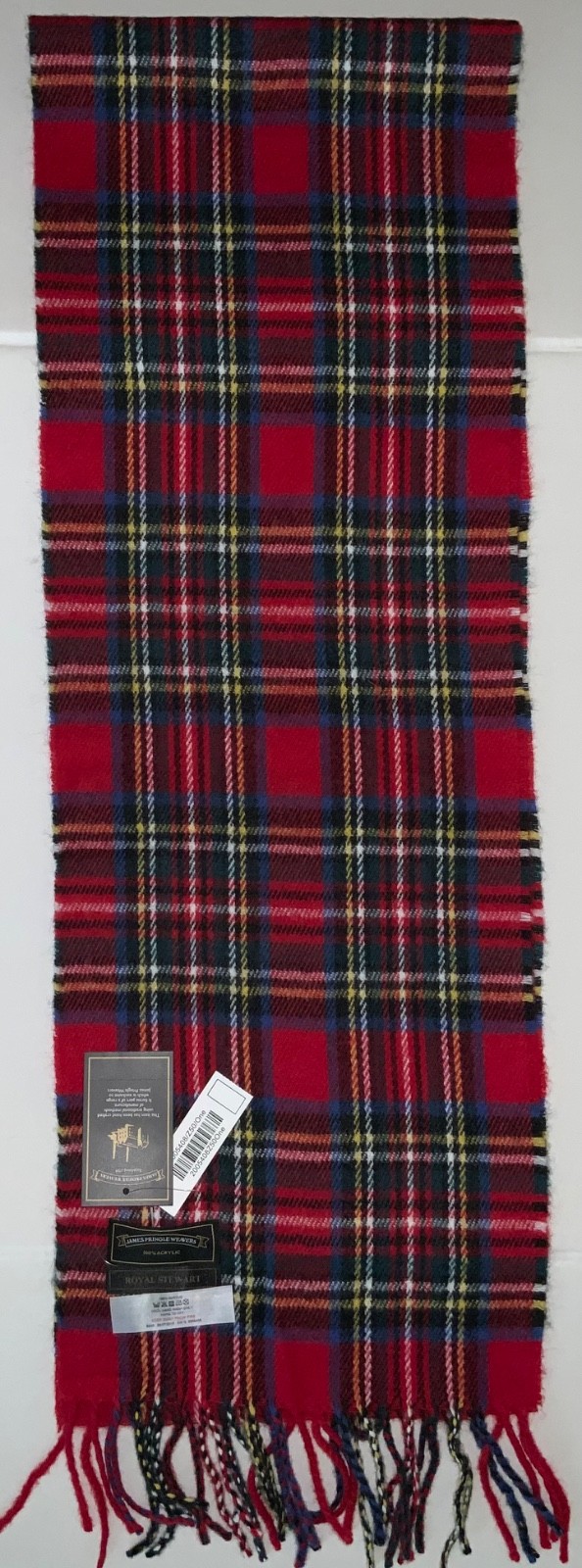 James Pringle Weavers Men’s Royal Stewart Rectangle 100% Acrylic Scarf NWT