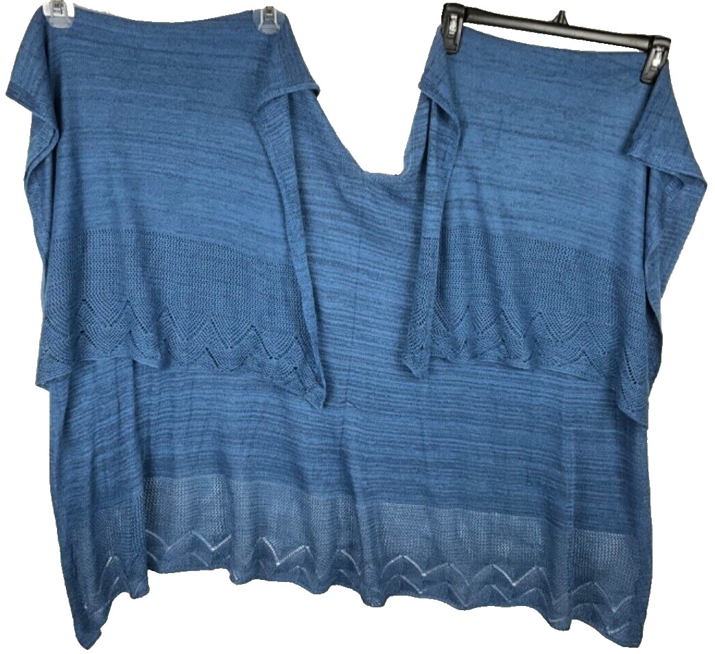 Nanette Nanette Lepore Over Shoulder Poncho Shawl Cardigan Fringe