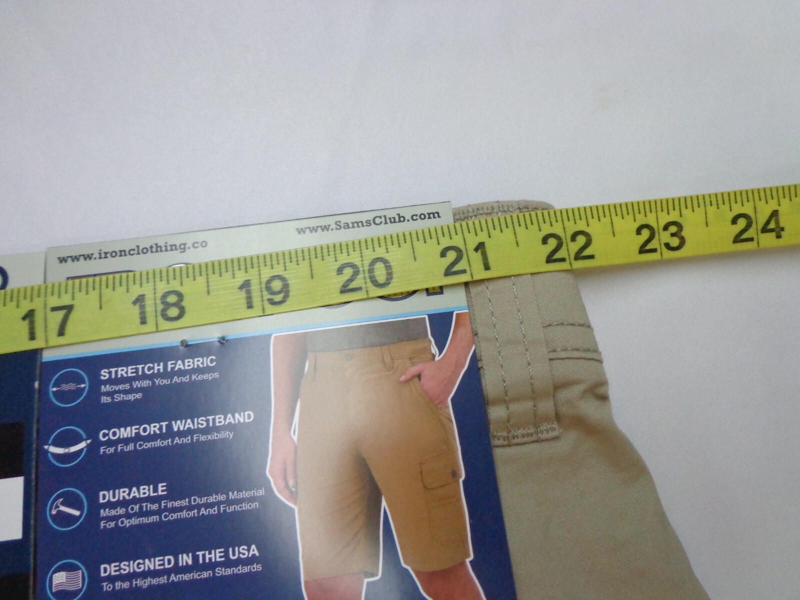 Iron Co Stretch Cargo Shorts Regular Fit Cotton Blend Vintage Wheat Size 44
