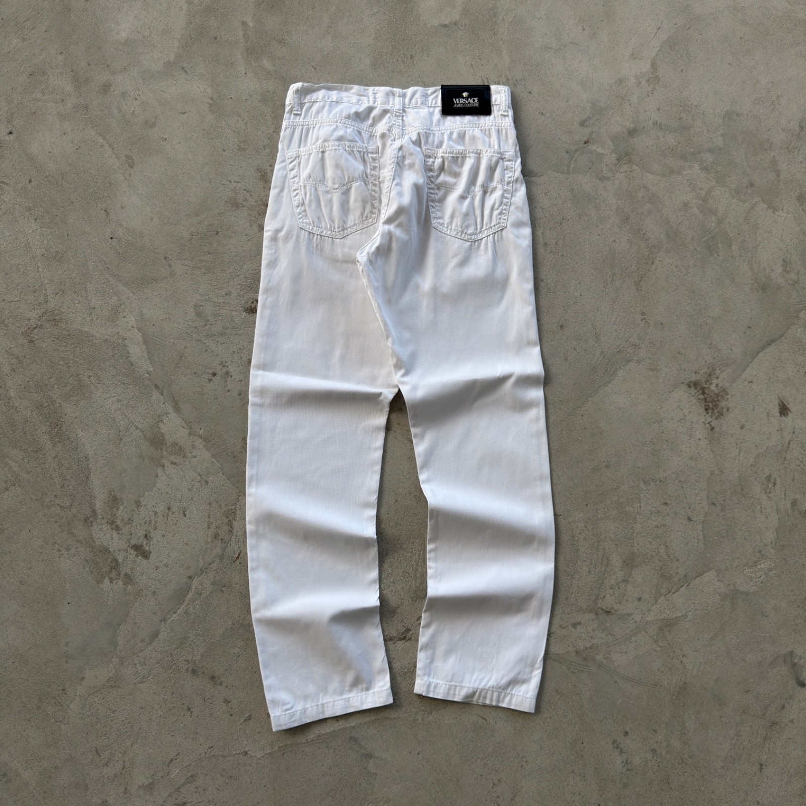 Vintage Versace Jeans Couture White Straight Leg Jeans Pants Made In Italy 30