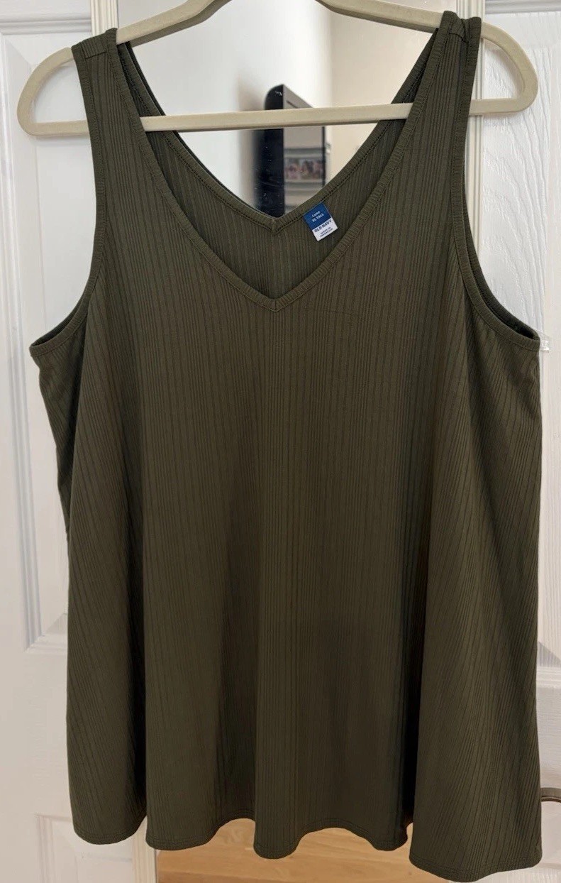 Women’s Old Navy Double V A-Line Tank~Luxe Sz XL Tall~color Alpine Tundra New!