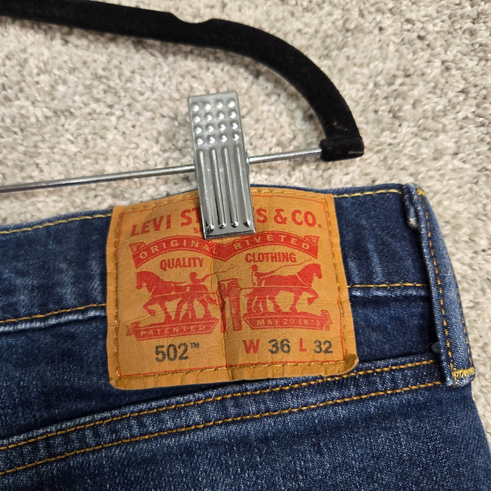 Levi’s 502 Jeans Men’s 36×32 (fit 36×30) Blue stretch Taper