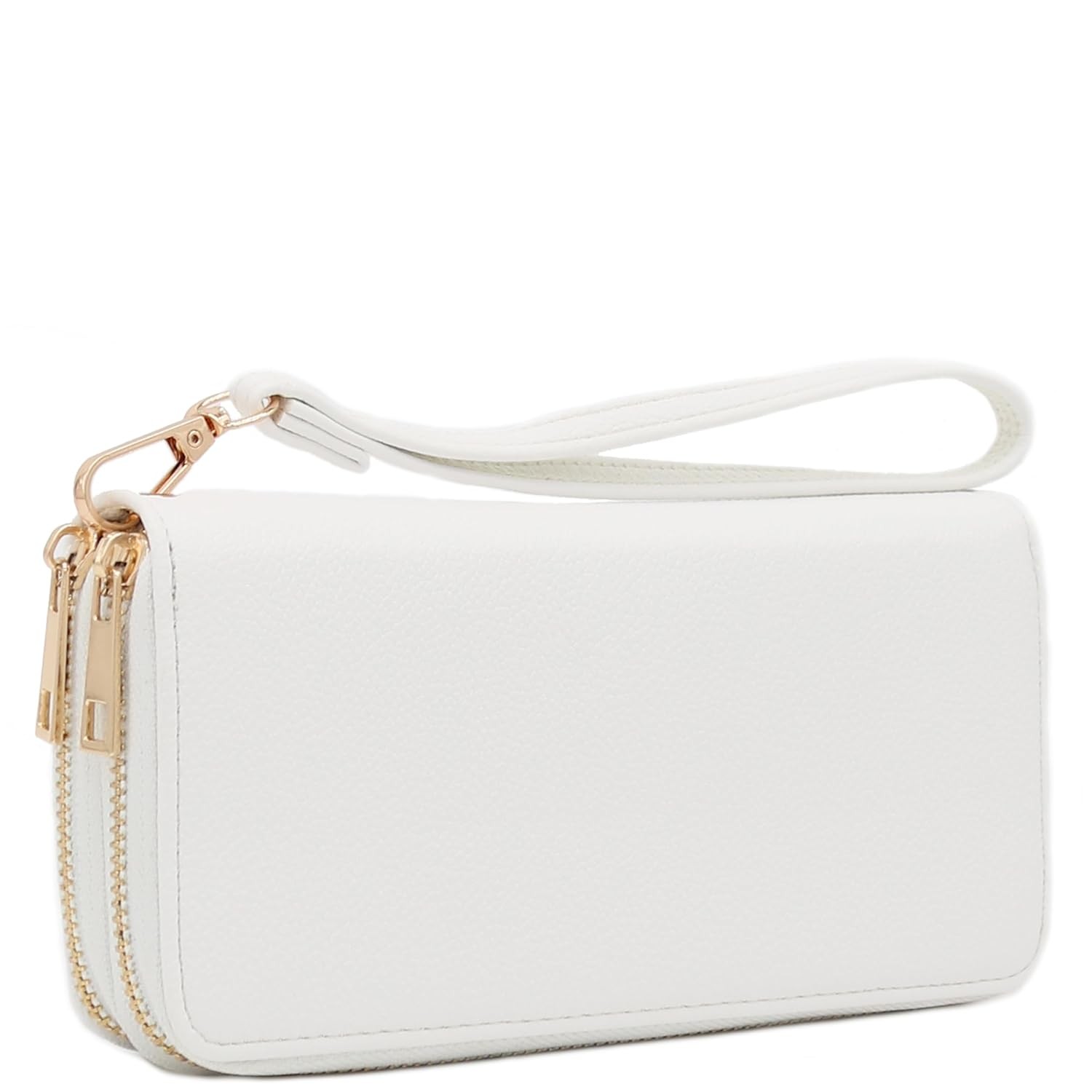 Double Zip PU Leather Wristlet Phone Wallet Small Leather Wallet Purses