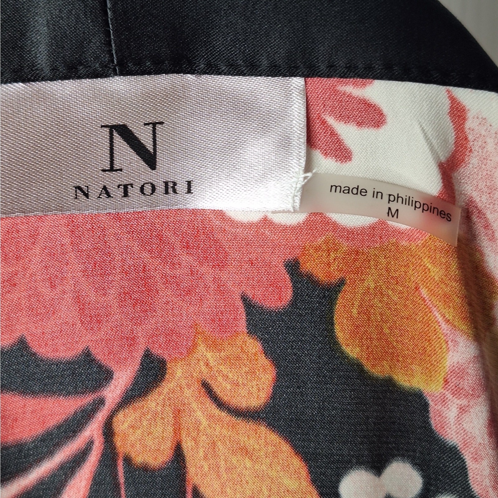 Natori Empress Satin Floral Kimono Robe Mid Length Long Medium Belted Glam Wrap