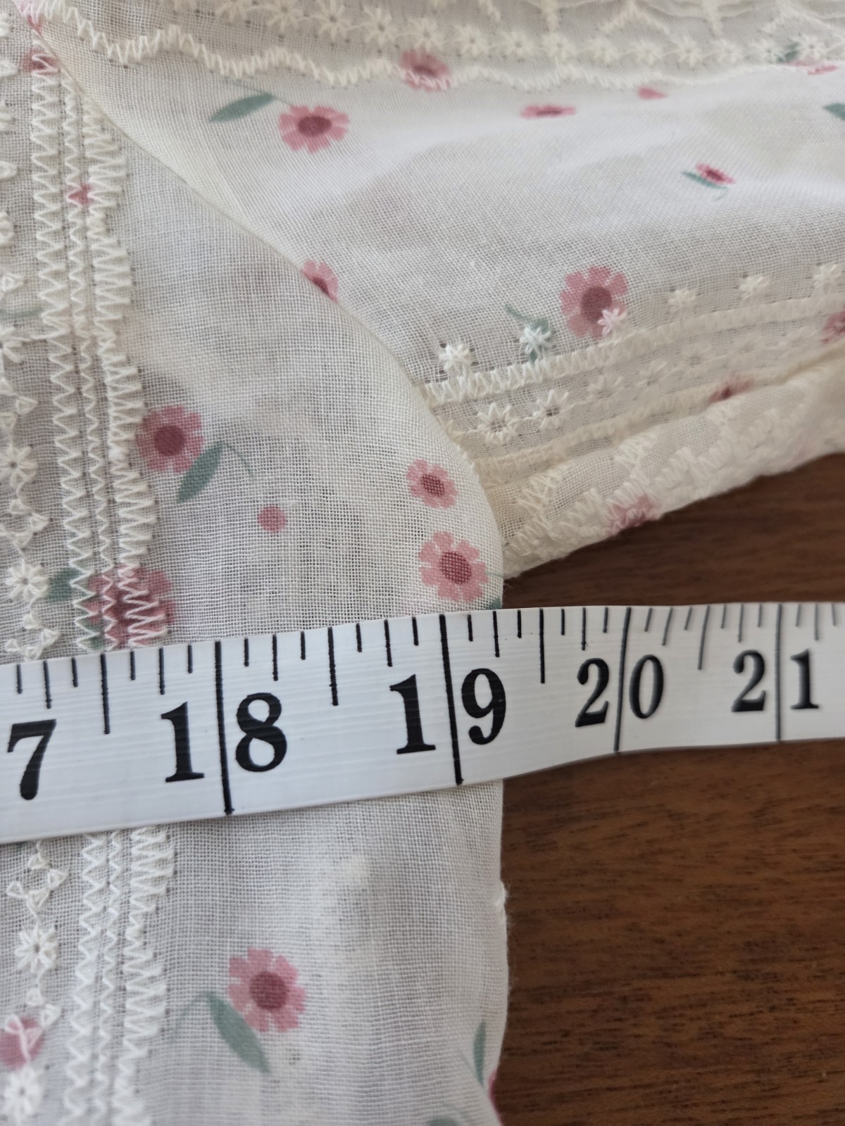 Peasant Button Up Embroidered Lace Top Women’s M Romantic Cottagecore Sheer