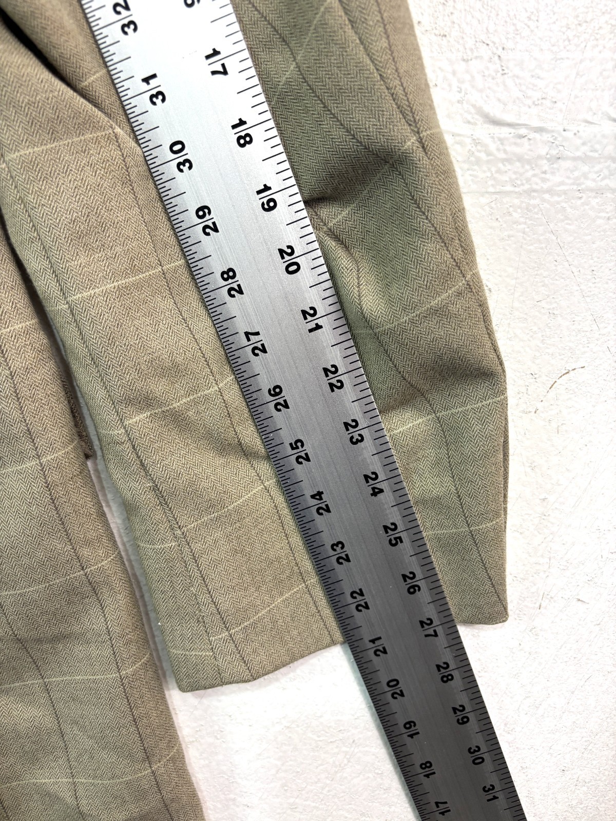 Alexander Lloyd 50L Beige Herringbone Windowpane Blazer Jacket Sport Coat USA