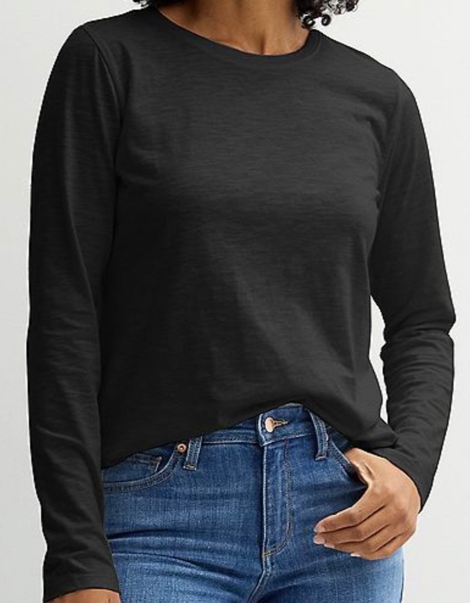 Sonoma Long Sleeve Tee Top Shirt Women’s Sz Large / L – Black – New