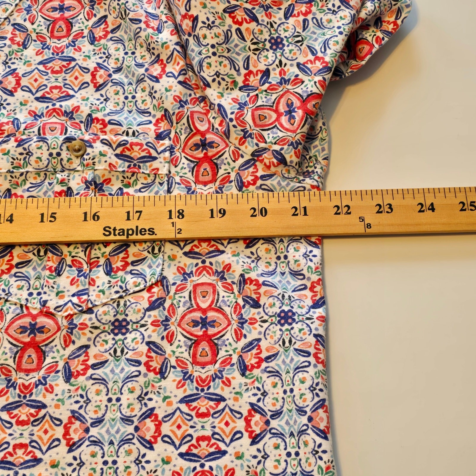 Croft & Barrow Top Womens Plus Size XXL Multicolor Short Sleeve Stretch Colorful