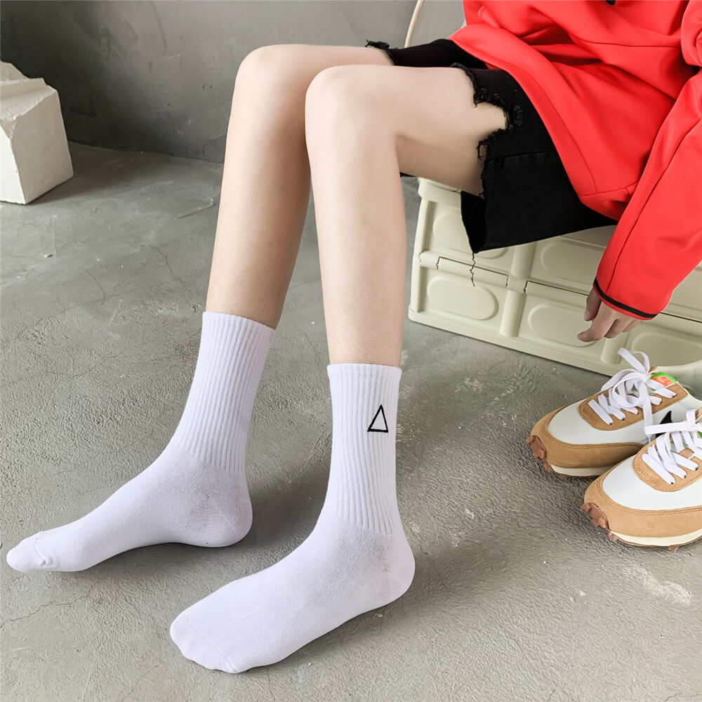 Women Men Cotton Athletic Sports Crew Socks Striped Over Ankle Casual Classic