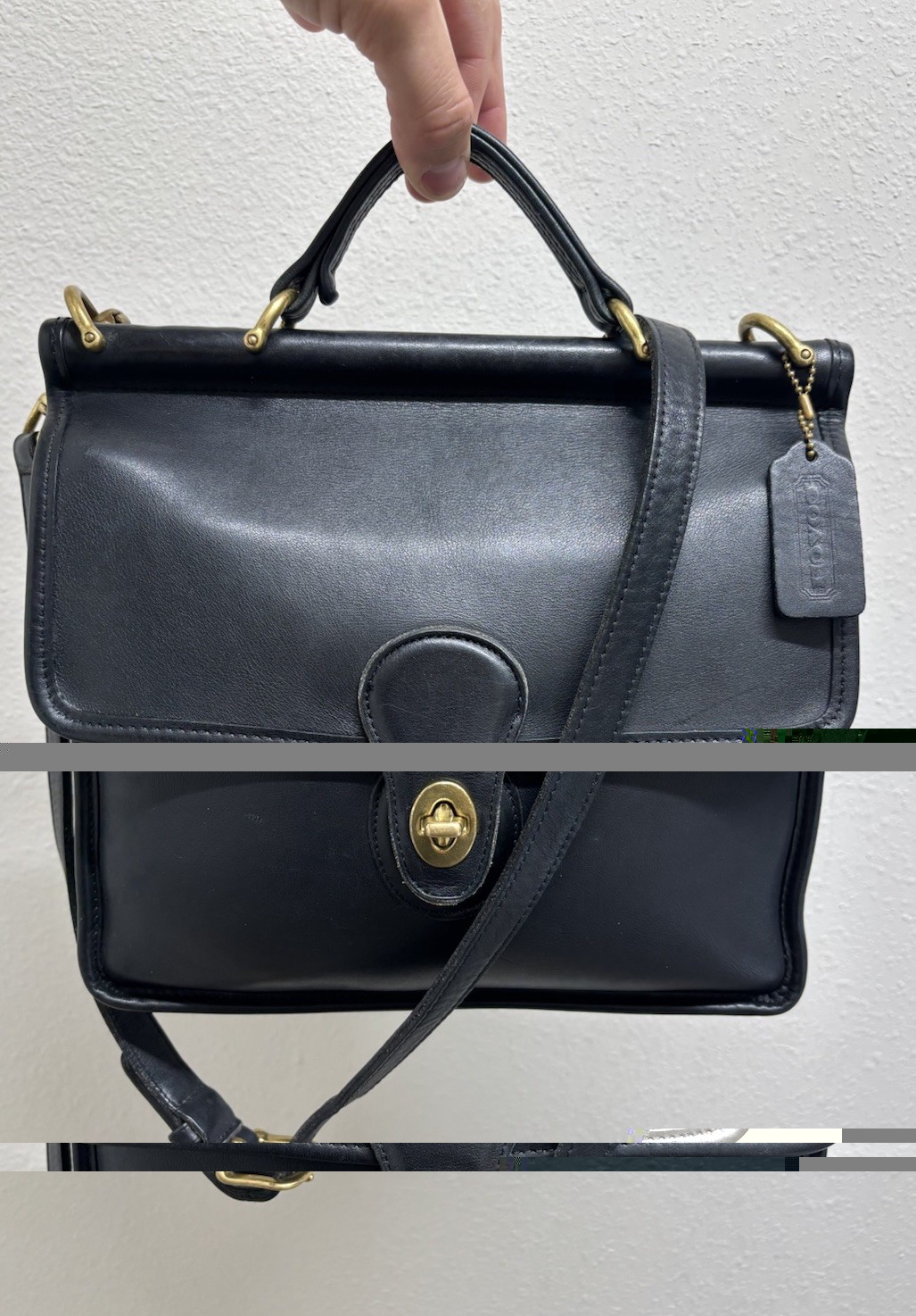 Vintage Coach Willis 9927 Black Leather Crossbody Bag Purse
