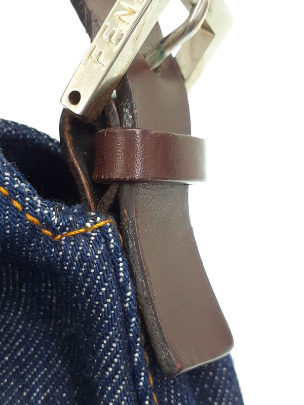 Fendi Denim Mama Bucket 26325 Leather Brown Shoulder Bag Women’s #TB455