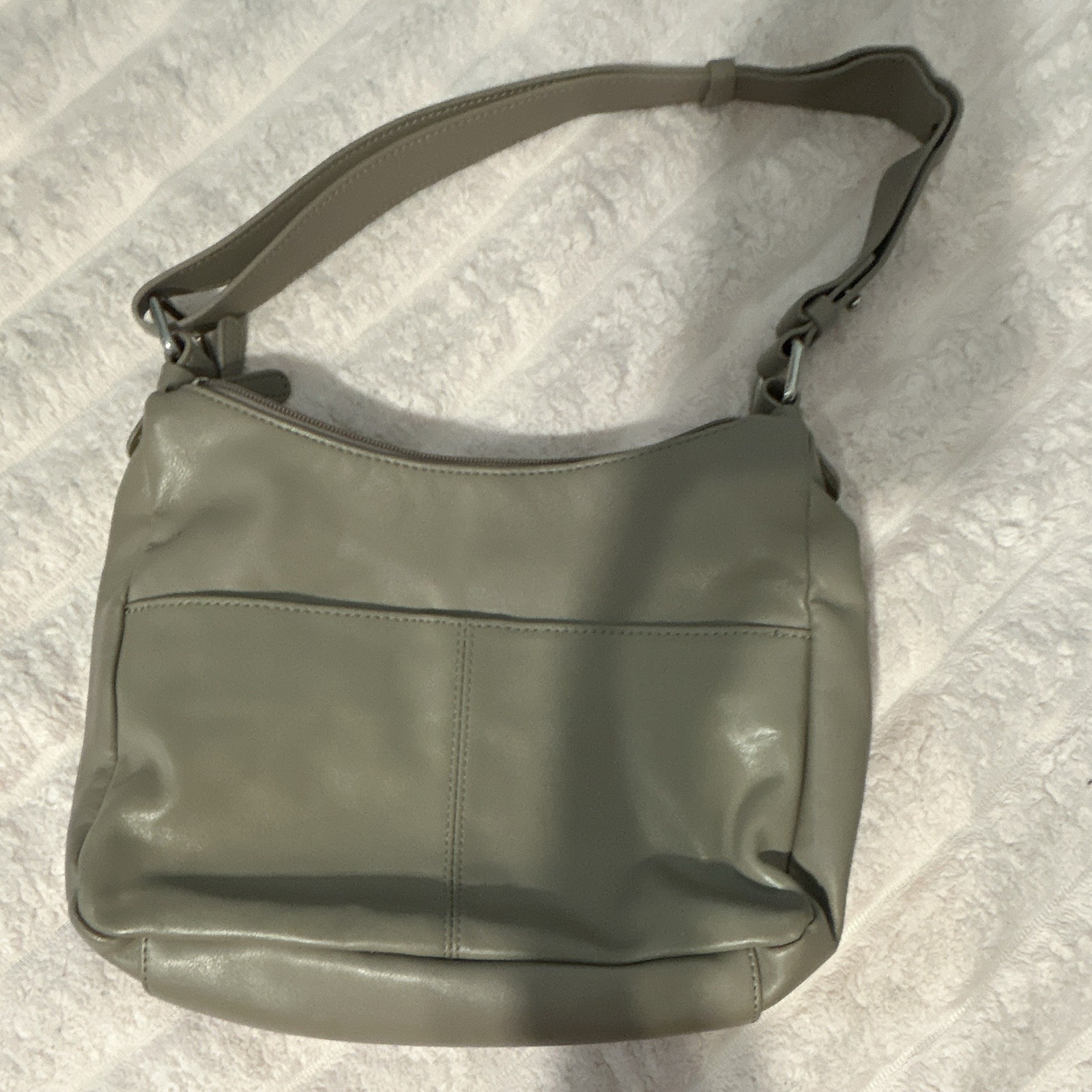 Kim Rogers Gray Logo Shoulder Bag Zip/Magnetic Snap Lined Pockets
