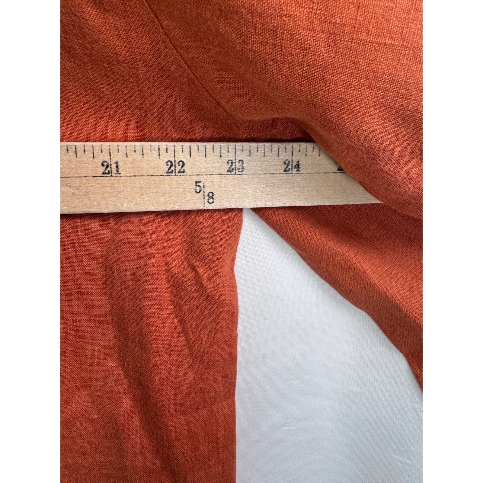B. Hadikusumo Linen Tunic sz M Orange Mandarin Collar lagen look minimalist