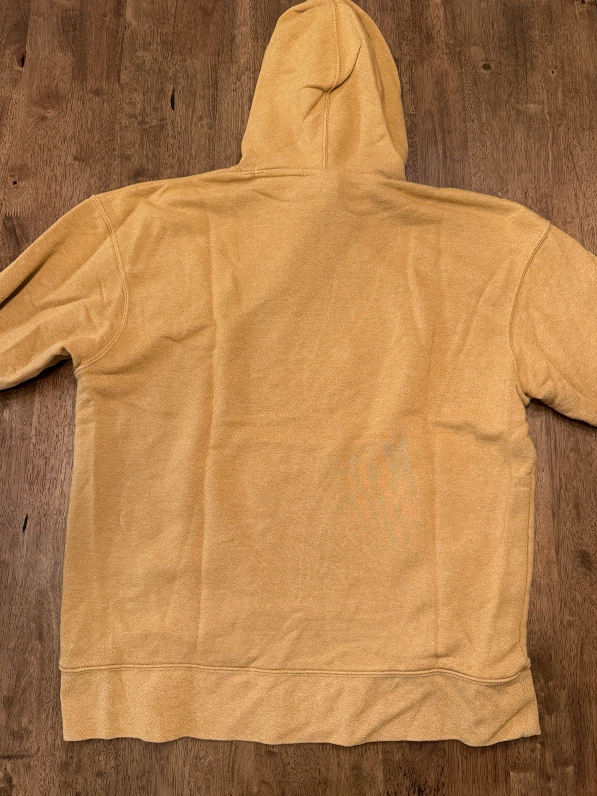 Nike Men’s Yellow Pullover Hoodie Graphic Print Logo Drawstring Pockets Size L