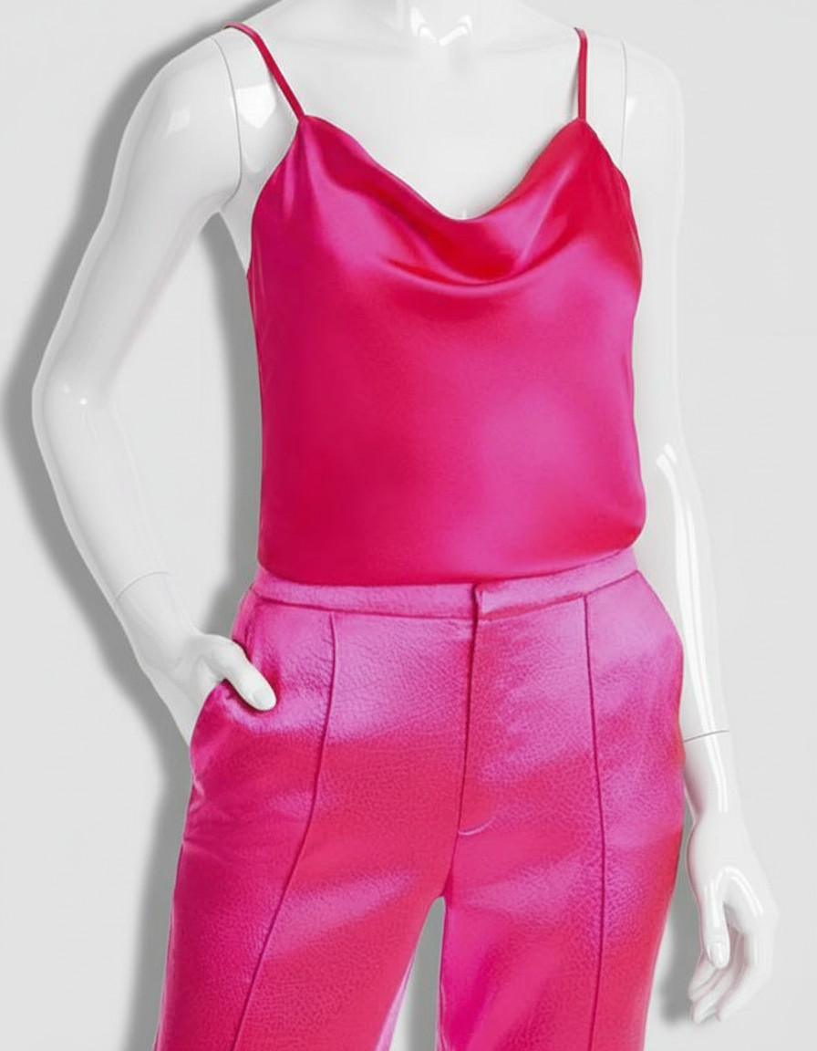 Cinq A Sept Women’s Pink Marta Cowl-Neck Silk Cami Top Size M