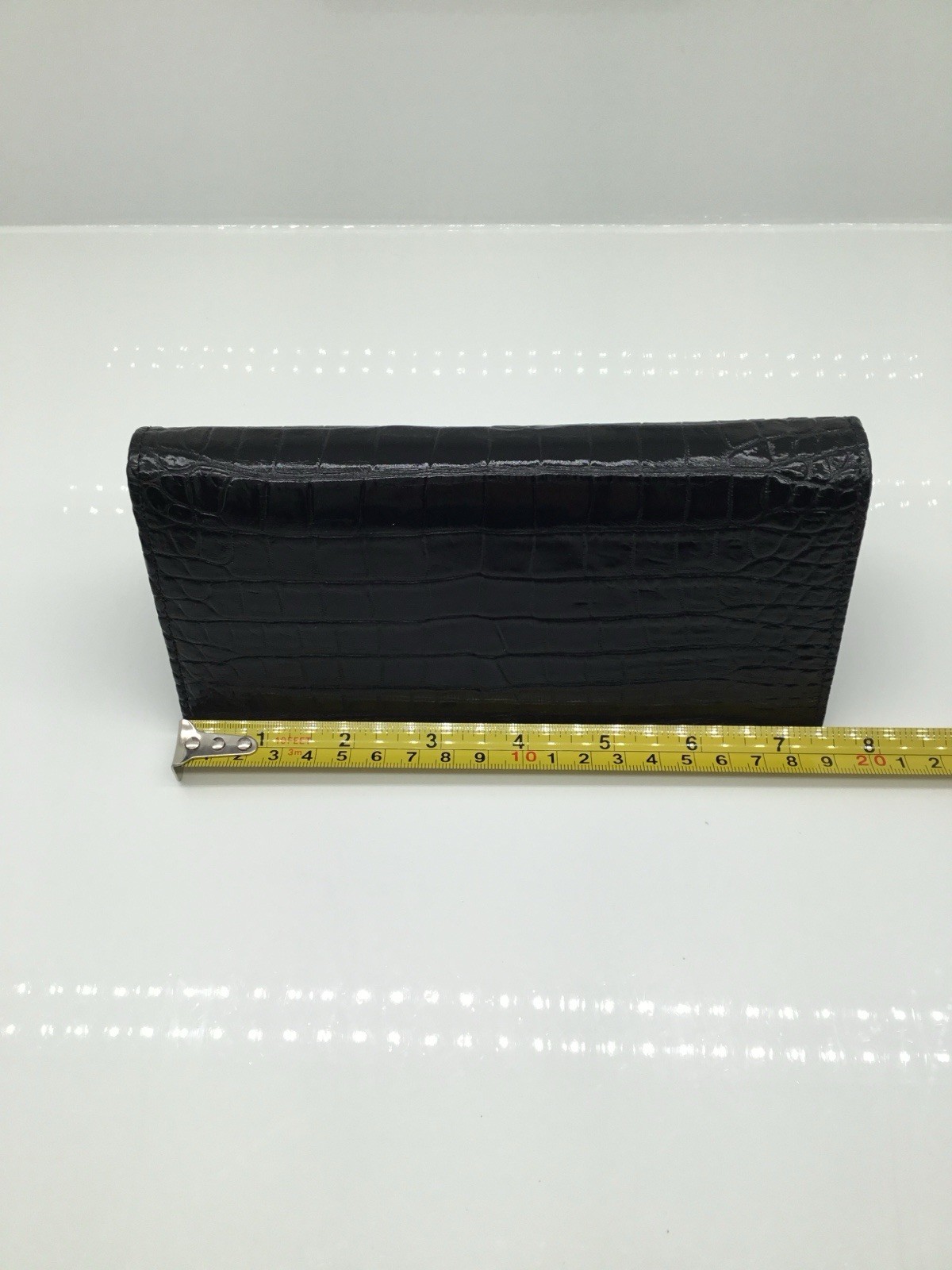 Genuine Crocodile Skin Long Bifold Wallet Exotic Full-Grain Leather Inside & Out